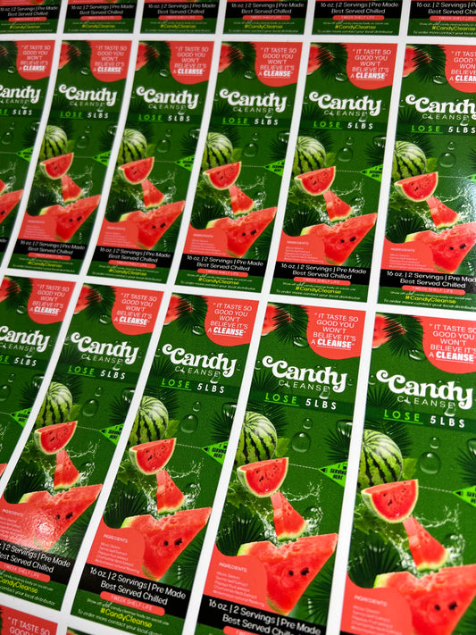 Watermelon Candy Cleanse Labels